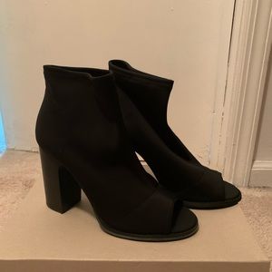 Open toe fabric bootie